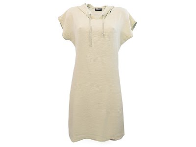 Béžové šaty s kapucí a kapsami - vel.38